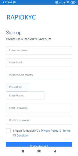 Run android online APK Rapidkyc from MyAndroid or emulate Rapidkyc using MyAndroid