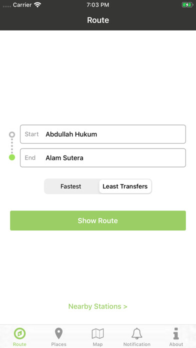 Emulate iPhone app Rapidly - LRT / MRT route fare using MyAndroid