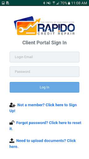 Run android online APK Rapido Credit Repair Client Portal from MyAndroid or emulate Rapido Credit Repair Client Portal using MyAndroid