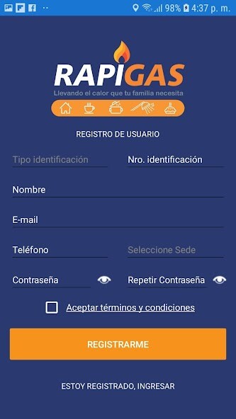Run android online APK Rapigas Cliente from MyAndroid or emulate Rapigas Cliente using MyAndroid