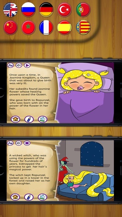 Emulate iPhone app Rapunzel Classic tales - interactive book for kids using MyAndroid Emulate iPhone app Rapunzel Classic tales - interactive book for kids using MyAndroid