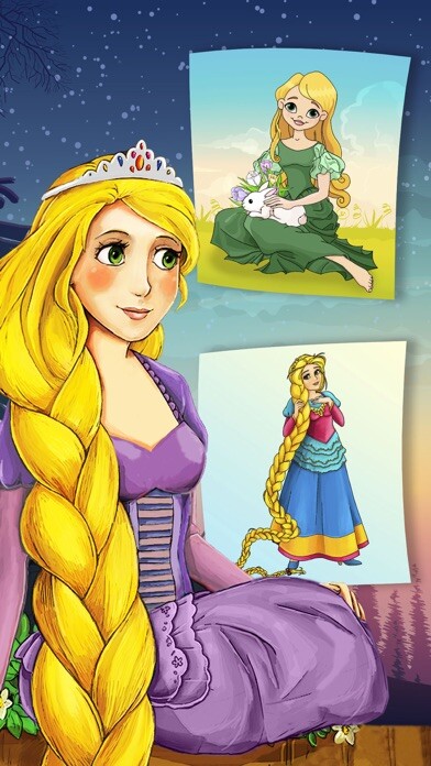 Emulate iPhone app Rapunzel Coloring Book Game using MyAndroid