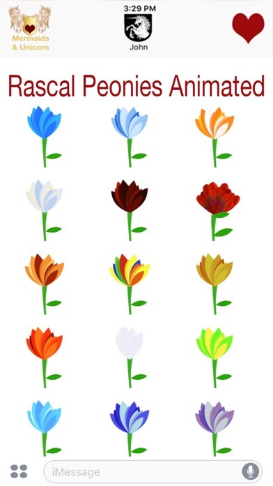 Emulate iPhone app Rascal Peonies Animated using MyAndroid