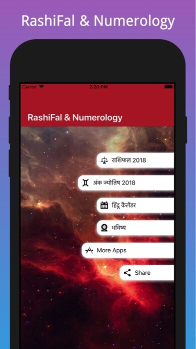 Emulate iPhone app Rashifal And Numerology 2018 using MyAndroid