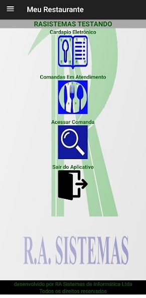 Run android online APK RASistemas Meu Restaurante from MyAndroid or emulate RASistemas Meu Restaurante using MyAndroid