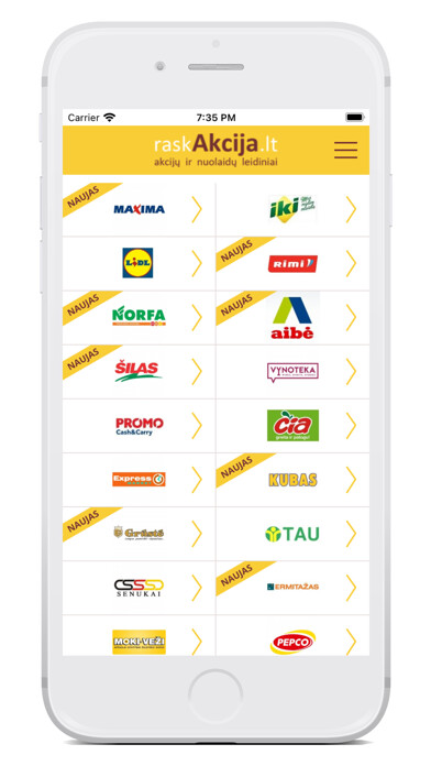 Emulate iPhone app RaskAkcija.lt using MyAndroid
