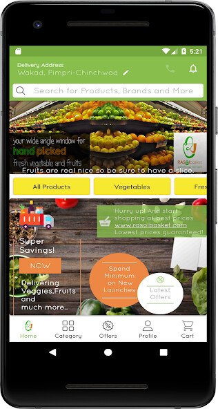 Run android online APK Rasoi Basket from MyAndroid or emulate Rasoi Basket using MyAndroid
