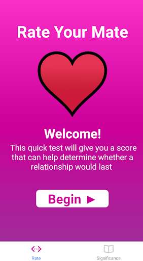 Run android online APK Rate Your Mate - The 5 Minute Relationship Test from MyAndroid or emulate Rate Your Mate - The 5 Minute Relationship Test using MyAndroid