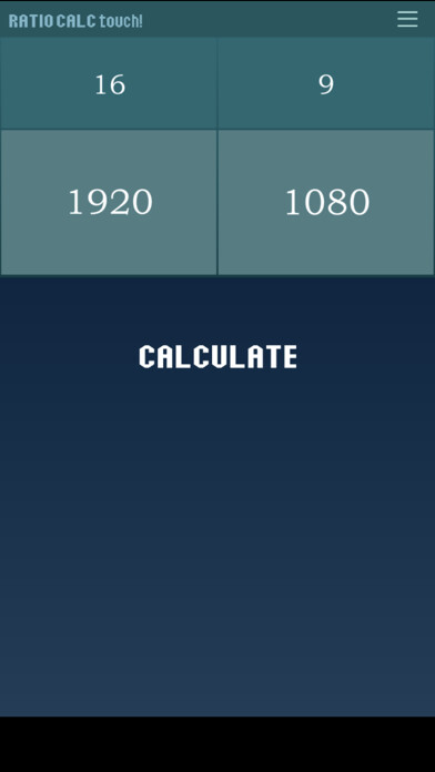 Emulate iPhone app RATIO CALC touch! using MyAndroid