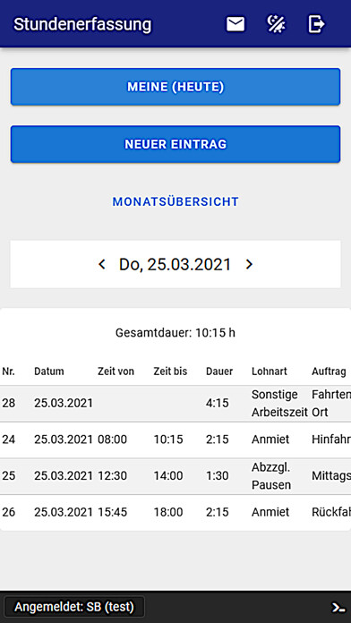 Emulate iPhone app Ratio Stundenerfassung using MyAndroid Emulate iPhone app Ratio Stundenerfassung using MyAndroid