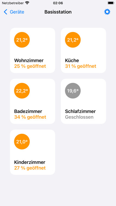 Emulate iPhone app Raumtemperatursteuerung using MyAndroid