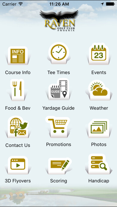 Emulate iPhone app Raven Golf Club using MyAndroid