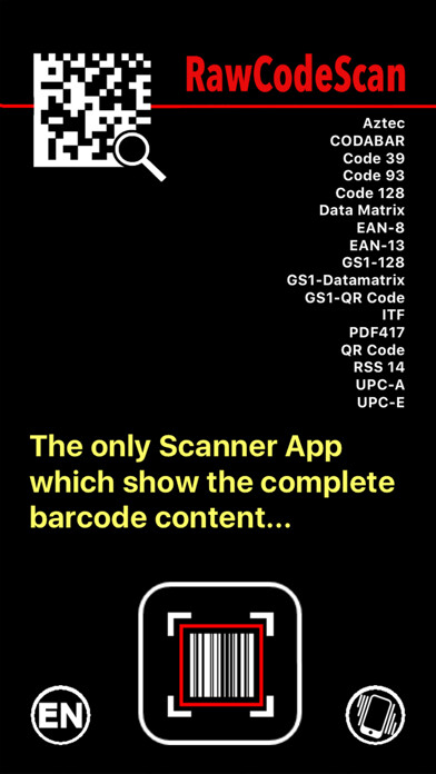 Emulate iPhone app RawCodeScan using MyAndroid