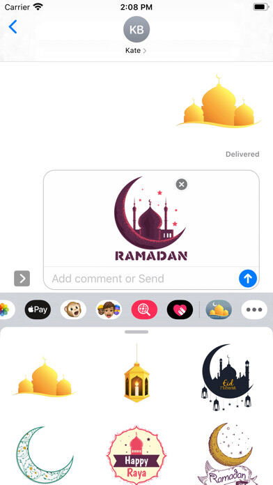 Emulate iPhone app Raya Ramadan Stickers using MyAndroid