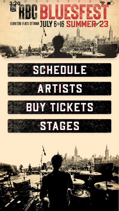 Emulate iPhone app RBC Bluesfest Ottawa using MyAndroid
