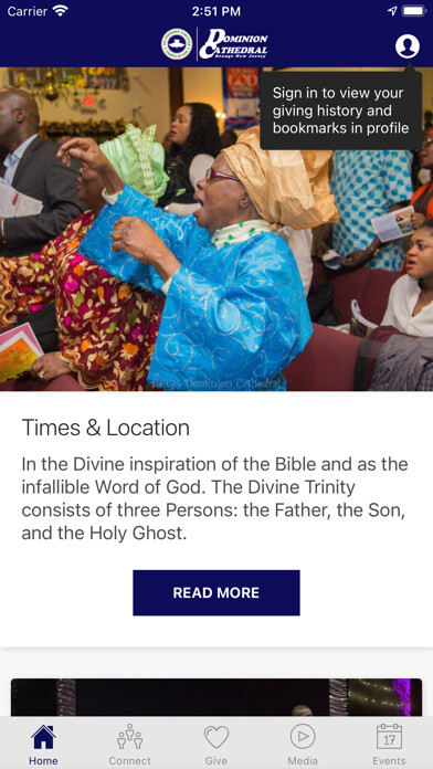 Emulate iPhone app RCCG Dominion Cathedral NJ using MyAndroid