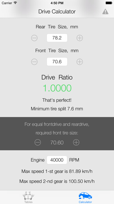 Emulate iPhone app RC Handbook - reference tables and calculator for model car racing using MyAndroid