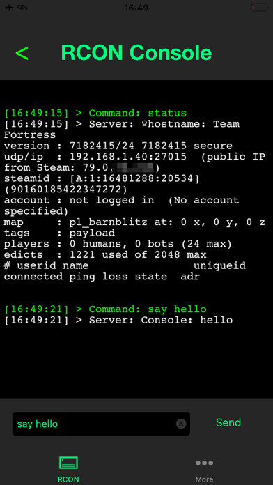 Emulate iPhone app RCON Game Server Admin 2022 using MyAndroid