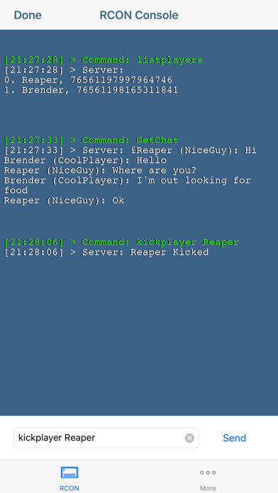Emulate iPhone app RCON Game Server Admin Manager using MyAndroid Emulate iPhone app RCON Game Server Admin Manager using MyAndroid