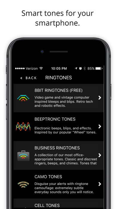 Emulate iPhone app RCP Tones - Normal Ringtones using MyAndroid