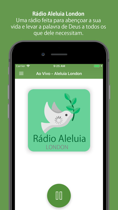 Emulate iPhone app Rádio Aleluia London using MyAndroid