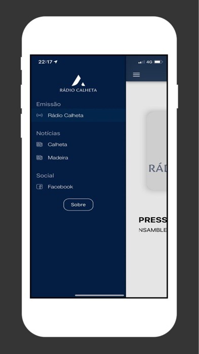 Emulate iPhone app Rádio Calheta using MyAndroid