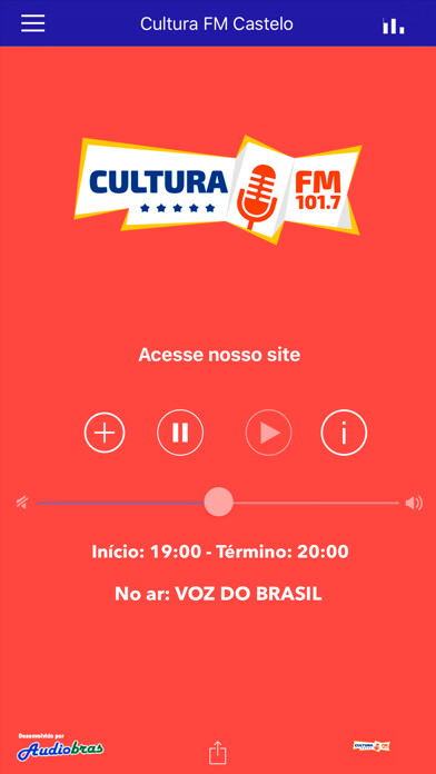 Emulate iPhone app Rádio Cultura FM Castelo 101,7 using MyAndroid Emulate iPhone app Rádio Cultura FM Castelo 101,7 using MyAndroid