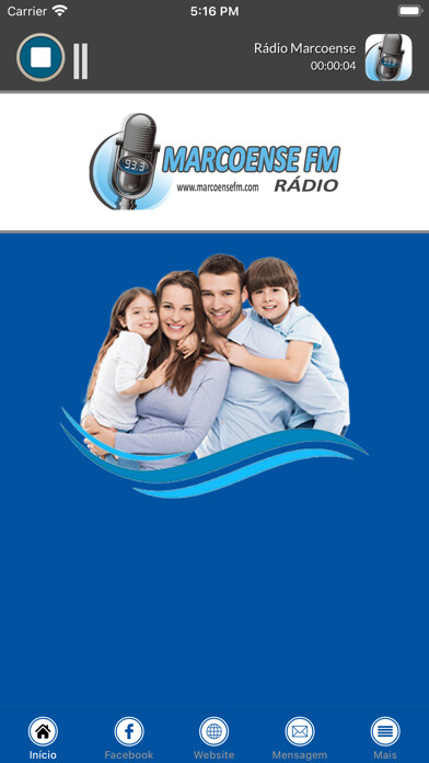 Emulate iPhone app Rádio Marcoense using MyAndroid