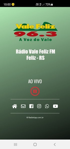 Emulate iPhone app Rádio Vale Feliz FM - 96.3 using MyAndroid