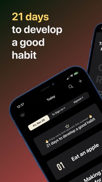 Emulate iPhone app Reaching 21 - Habit tracker using MyAndroid