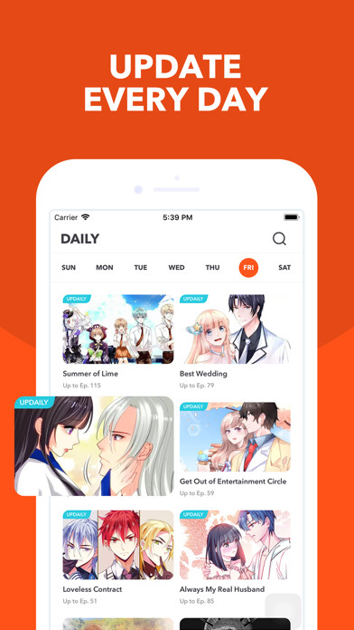 Emulate iPhone app Readin - Comics & Stories using MyAndroid