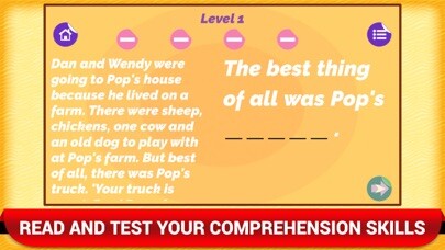 Emulate iPhone app Reading Comprehension Kids App using MyAndroid