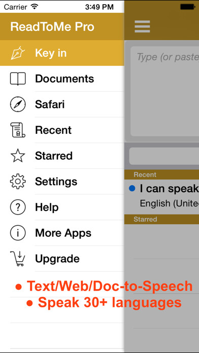 Emulate iPhone app ReadToMe Lite (Text-to-Speech) using MyAndroid Emulate iPhone app ReadToMe Lite (Text-to-Speech) using MyAndroid
