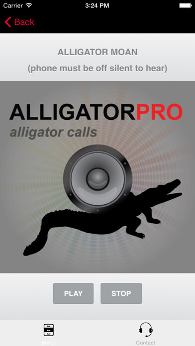 Emulate iPhone app REAL Alligator Calls & Alligator Sounds -ad free- BLUETOOTH COMPATIBLE using MyAndroid