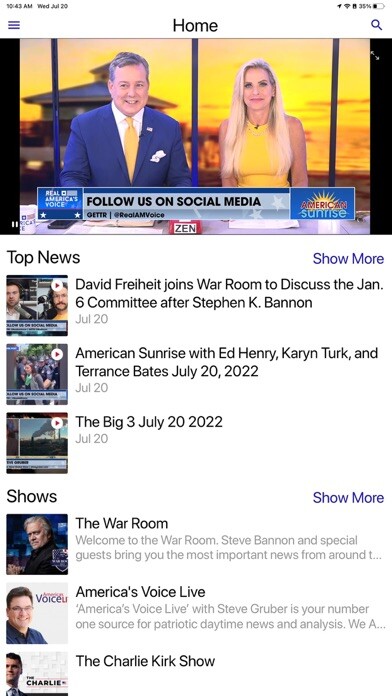 Emulate iPhone app Real America’s Voice News using MyAndroid Emulate iPhone app Real America’s Voice News using MyAndroid