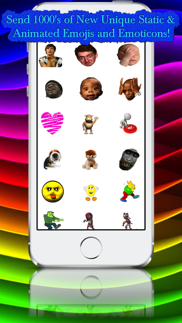 Emulate iPhone app Real Emojis - All the best new animated & static emoji emoticons using MyAndroid
