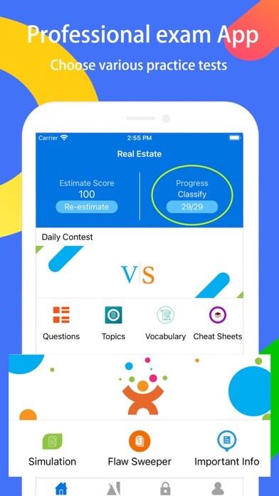 Emulate iPhone app Real Estate Exam Expert using MyAndroid
