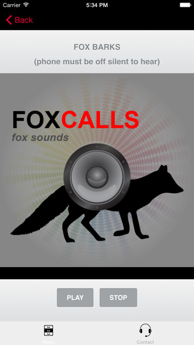 Emulate iPhone app REAL Fox Sounds and Fox Calls for Fox Hunting (ad free) BLUETOOTH COMPATIBLE using MyAndroid Emulate iPhone app REAL Fox Sounds and Fox Calls for Fox Hunting (ad free) BLUETOOTH COMPATIBLE using MyAndroid