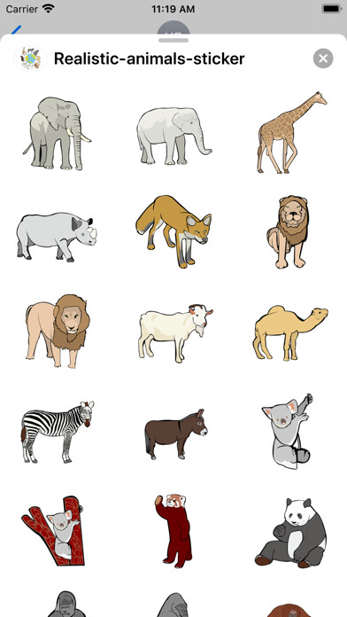 Emulate iPhone app Realistic animals sticker using MyAndroid
