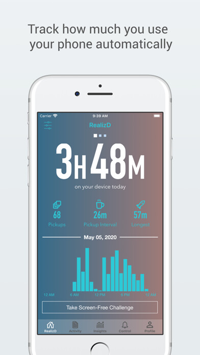 Emulate iPhone app RealizD - Screen Time Tracker using MyAndroid Emulate iPhone app RealizD - Screen Time Tracker using MyAndroid