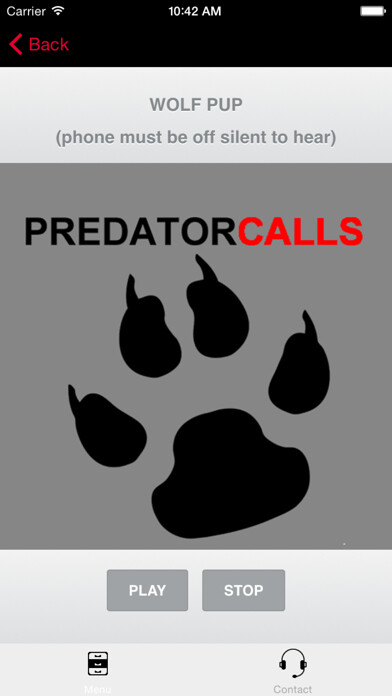 Emulate iPhone app REAL Predator Calls - 40+ PREDATOR HUNTING CALLS! - BLUETOOTH COMPATIBLE using MyAndroid