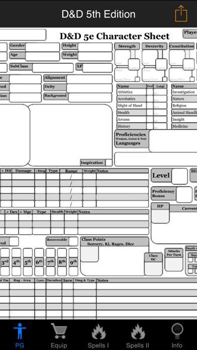 Emulate iPhone app Real Sheet: D&D 5th Edition + Dice Table using MyAndroid Emulate iPhone app Real Sheet: D&D 5th Edition + Dice Table using MyAndroid