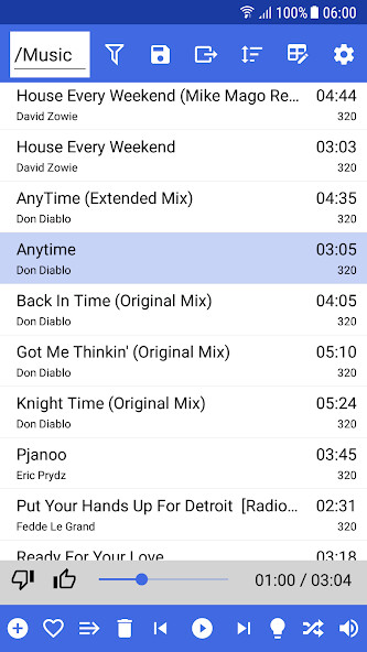 Emulate iPhone app REAL Shuffle Player using MyAndroid