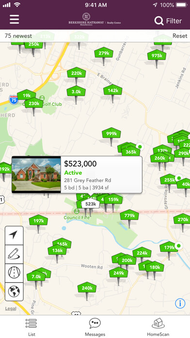 Emulate iPhone app Realty Center Home Search using MyAndroid