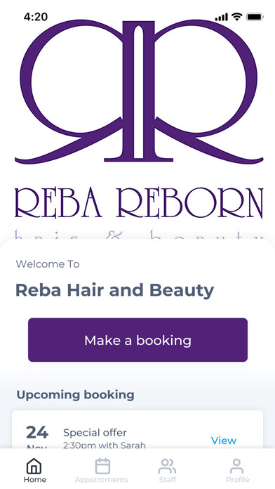 Emulate iPhone app Reba Hair and Beauty using MyAndroid Emulate iPhone app Reba Hair and Beauty using MyAndroid