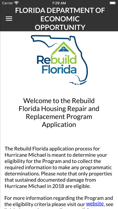 Emulate iPhone app Rebuild Florida using MyAndroid
