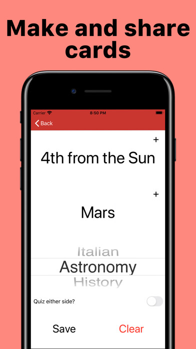 Emulate iPhone app Recall - Efficient Flashcards using MyAndroid