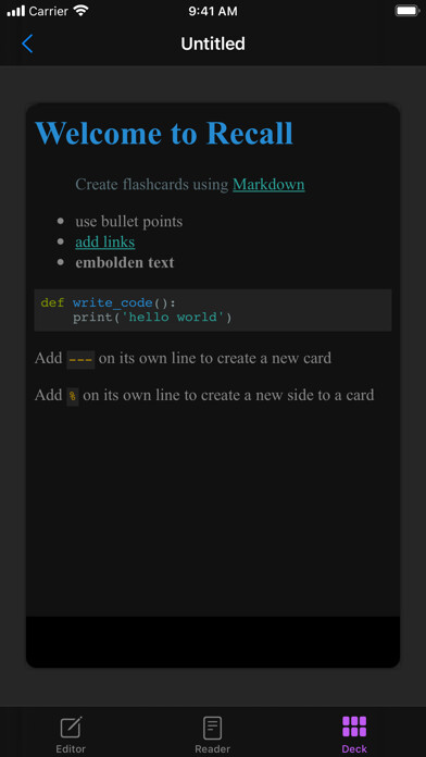 Emulate iPhone app Recall Flashcards using MyAndroid Emulate iPhone app Recall Flashcards using MyAndroid