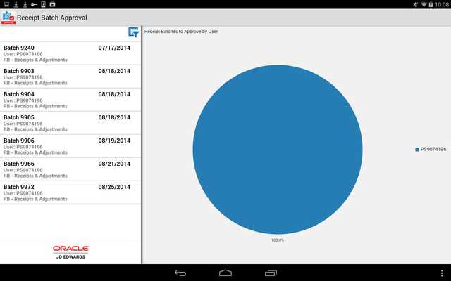 Emulate Android APK Receipt Batch Appr - JDE E1 Emulate Android APK Receipt Batch Appr - JDE E1