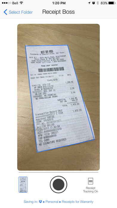Emulate iPhone app Receipt Boss - One Tap Photo to PDF in Dropbox using MyAndroid Emulate iPhone app Receipt Boss - One Tap Photo to PDF in Dropbox using MyAndroid
